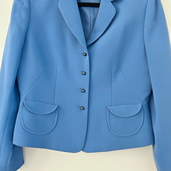 Tahari Arthur S. Levine French Blue Jagger Suit Blazer Jacket Size 12 Petite NWT - Picture 4 of 8